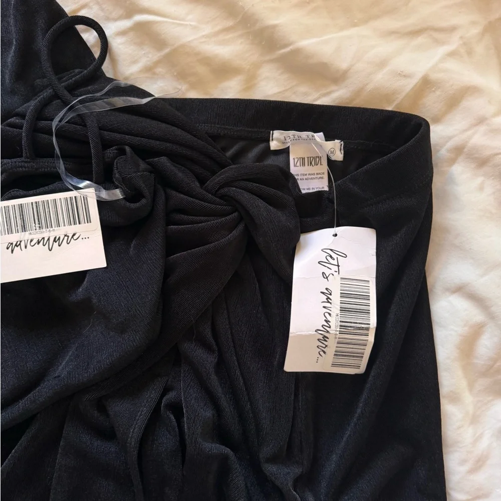 12th Tribe Toulouse maxi skirt and crop set - black shimmer - Picture 4 of 5